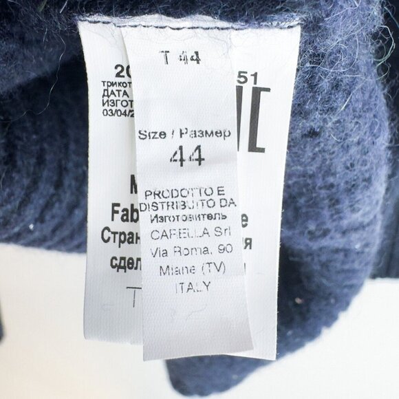 Tonet Navy Blue Sequin Detail Mock neck Pullover Sweater 44/S - Picture 6 of 9